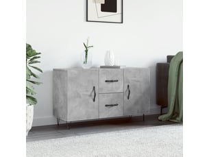 Buffet cuisine, meuble de rangement, bahut gris béton 100x36x60 cm bois d'ingénierie shl37618