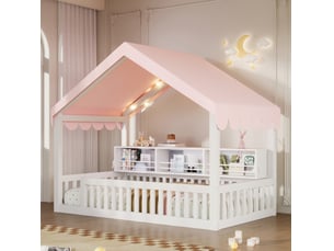 Lit baldaquin 90x200 cm TCQPZ coloris blanc