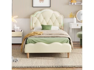 Lit simple 90x200 cm <strong>MERAX</strong>  <strong>lit enfant blanc</strong> coloris blanc