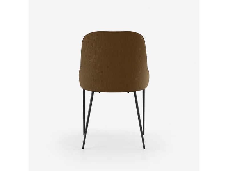 Lot de 4 chaises rembourrées en tissu facile à nettoyer harmony - marron  - Conforama D