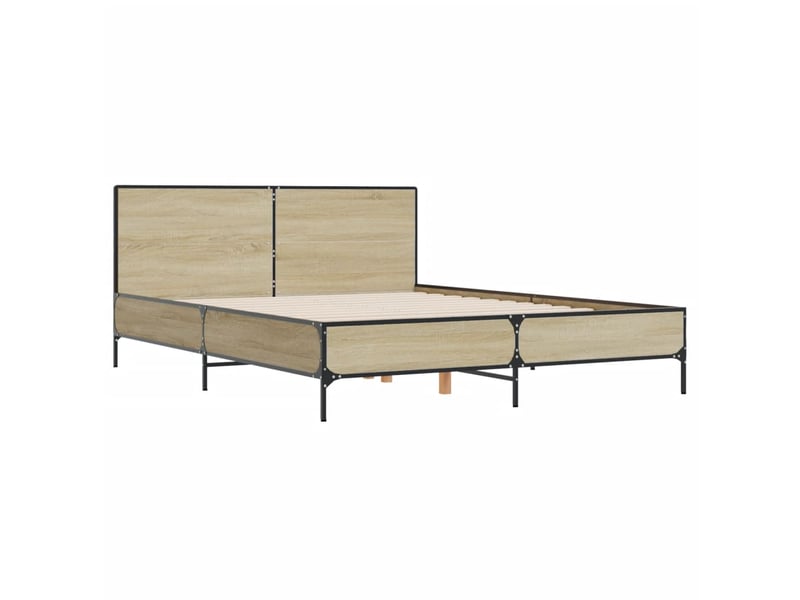  Lit double- lit adulte -  cadre de lit sans matelas chêne sonoma 160x200 cm  - Conforama B