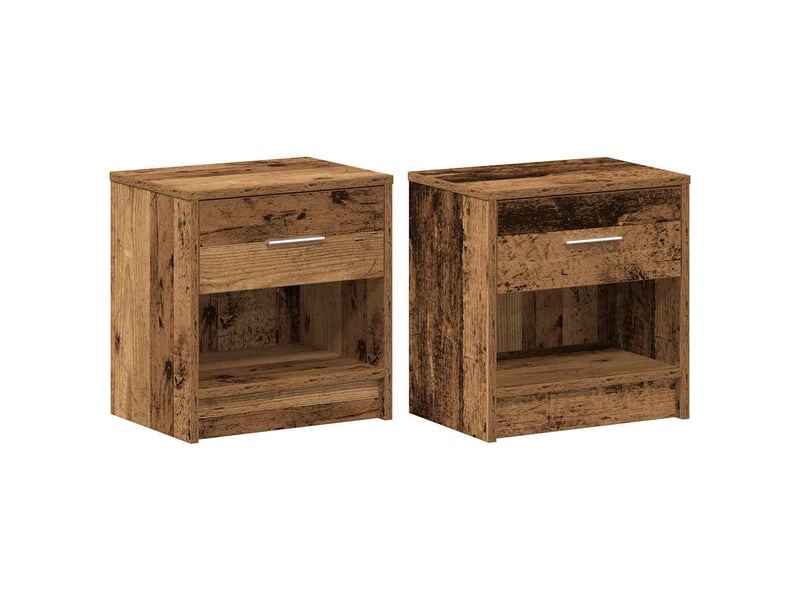  Lot de 2 tables de chevet - cabinet de chevet - table de nuit avec tiroir bois ancien 39 x 28 x 41 cm  - Conforama A