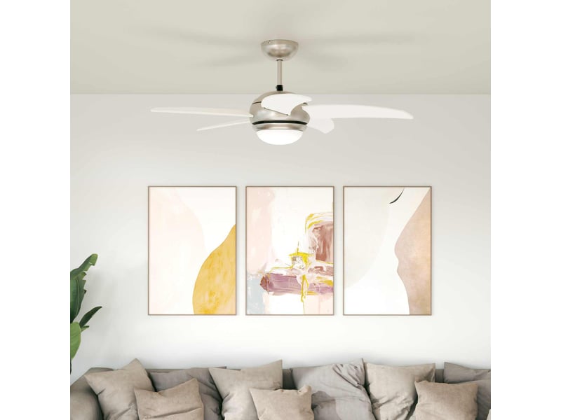  Vidaxl ventilateur de plafond avec lumière et télécommande ø 110 cm  - Conforama B