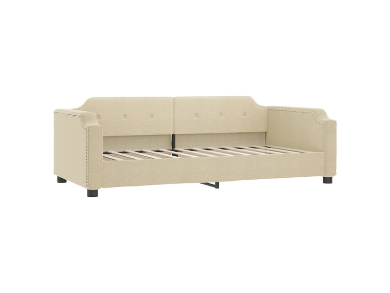  Lit simple- lit adulte -  lit de repos sans matelas crème 80x200 cm tissu  - Conforama A