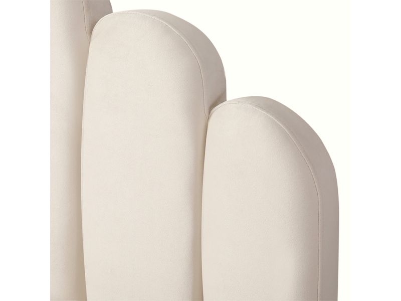  Lit enfant 90 × 200 cm en velours beige avec tête rembourrée et contours arrondis IKSETERA TRADING LTD - Conforama R