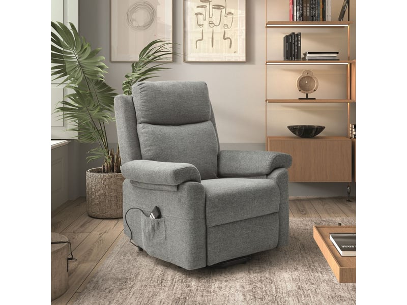  Fauteuil relax releveur électrique tissu gris-vert - maciana MACIANA - Conforama B