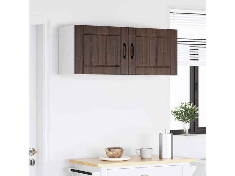 Meuble mural de cuisine | armoire de cuisine 2 pcs chêne brun bois d'ingénierie shl2354 - Conforama D