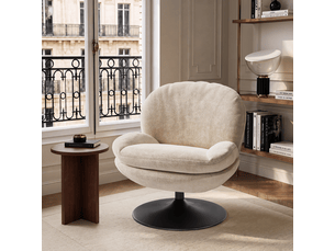 Fauteuil fixe pivotant PREMIUM INTERIORS APF25VBB Tissu beige vendu A l'unité