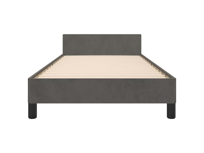  Lit simple- lit adulte -  cadre de lit sans matelas gris foncé 100x200 cm velours  - Conforama D