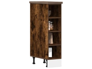 Meuble de rangement, meuble bas de cuisine chêne fumé 20x44,5x81,5 cm bois d'ingénierie
