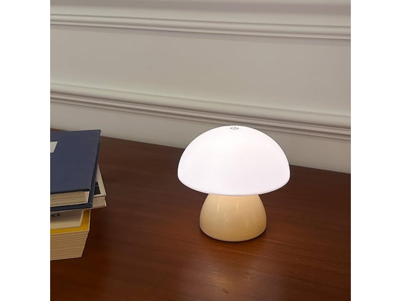  Veilleuse champignon à tapoter, lumière blanc chaud – lampe d'ambiance pour chambre, chevet et table-beige  - Conforama C