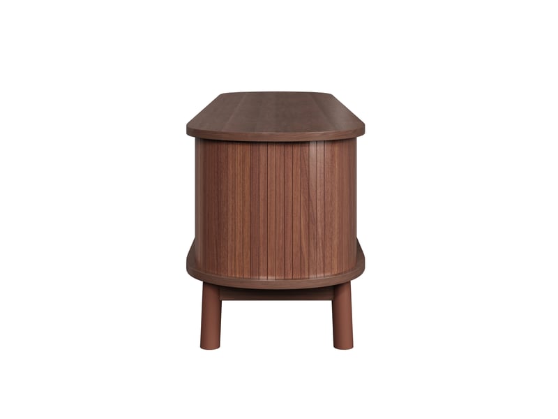  Meuble tv en rotin à portes et tiroirs, portes en bois massif, style campagne, rangement élégant  - Conforama E
