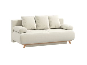 Canapé droit convertible TCQPZ  3 places Velours côtelé beige avec coffre de rangement