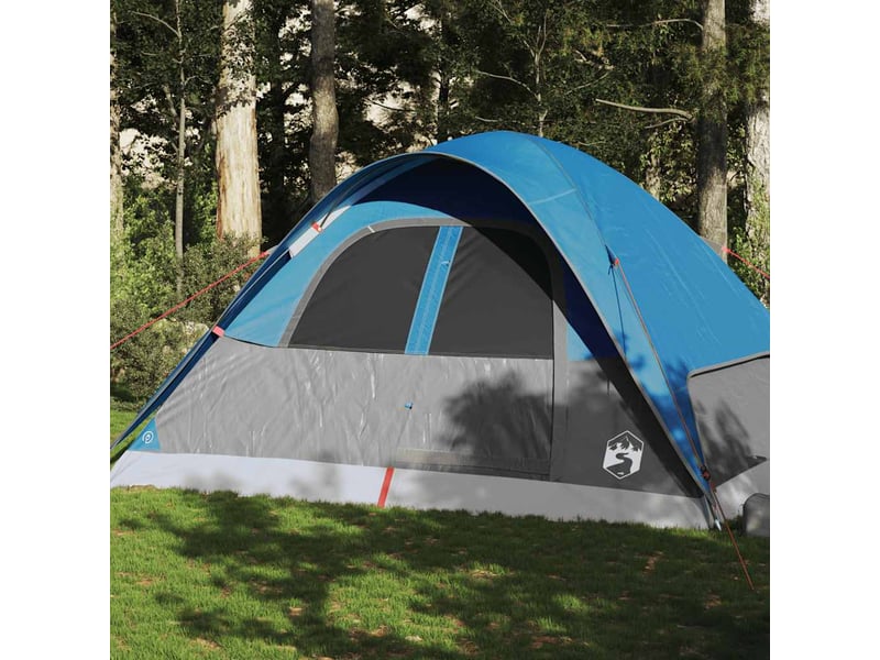 Tente de camping, tente familiale à dôme 6 personnes bleu imperméable shl31275 - Conforama B