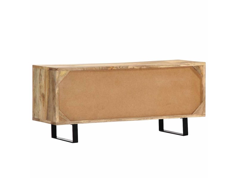  Meuble tv - banc tv - meuble de rangement 90x30x40 cm bois de manguier massif  - Conforama D