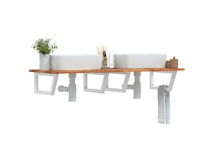 Étagère de vasque | étagère murale acier et bois massif d'acacia shl289