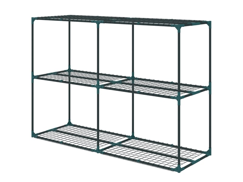 Support à plantes 3 niveaux 143x48x100 cm en acier vert foncé - Conforama C