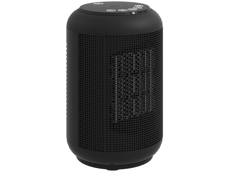  Chauffage électrique réglable, 3 modes, minuterie 24 heures, en polypropylène et polyamide ignifugés, 14 x 14 x 21,5 cm, noir  - Conforama E