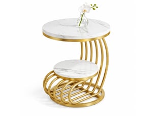 Table basse rond(e) coloris bicolore VLIVRA  - 50 cmx50 cm