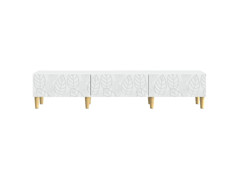  Meuble tv - banc tv - meuble de rangement 147 x 34,5 x 30 cm blanc bois d'ingénierie  - Conforama E