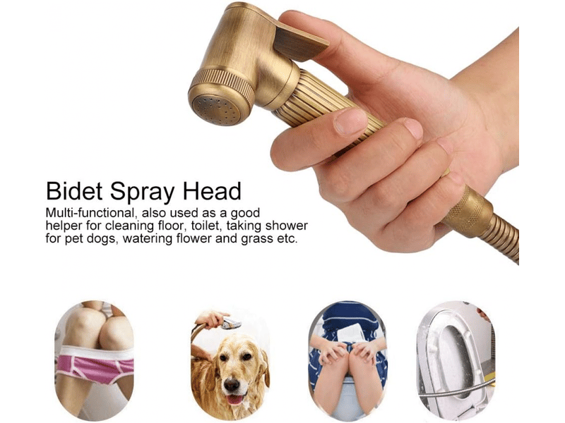  Ensemble de douchette pour bidet de toilette, pommeau de douche à main en laiton pour salle de bain, ensemble de 4 pièces (bronze)  - Conforama B