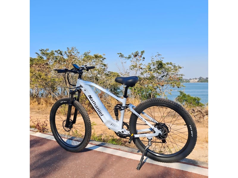  Vtt électrique tout suspendu nathaniel syr03, 27,5 longue autonomie, bleu  - Conforama E