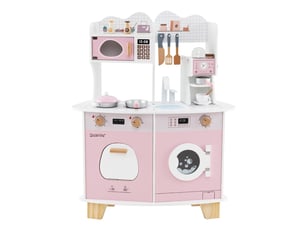 Set de cuisine en bois pour enfants 70 x 30 x 88 cm ludique et éducatif design moderne en mdf rose 20_0018915