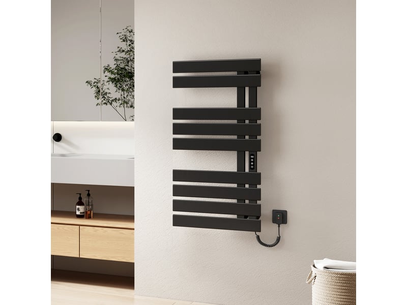Sèche-serviettes électrique intelligent emke 1000 x 500 mm 320w, radiateur salle de bain connecté wifi, noir - Conforama B