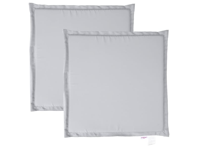  Lot de 2 coussins de siège de jardin gris clair 45x45x2cm carré cf60751  - Conforama A