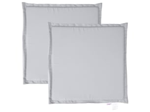 Lot de 2 coussins de siège de jardin gris clair 45x45x2cm carré cf60751