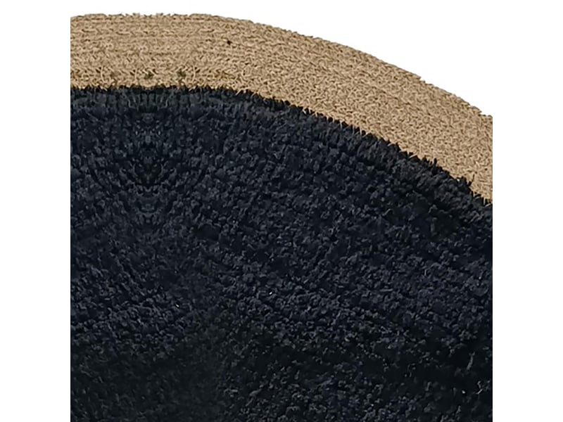 Tapis rond en jute et coton, 120 cm, noir et jute, dylrev 69020 - Conforama C