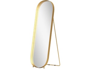 Miroir sur pied 160 x 50 cm avec cadre en métal doré, inclinable et autonome, idéal pour chambre ou salon élégant