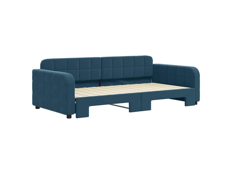  Lit simple- lit adulte -  lit de jour avec gigogne sans matelas bleu 100x200 cm  - Conforama B