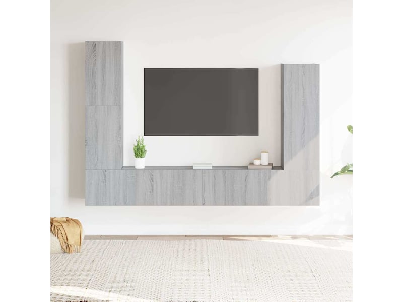  Ensemble de meubles tv 4 pcs sonoma gris bois d'ingénierie shl65616  - Conforama B