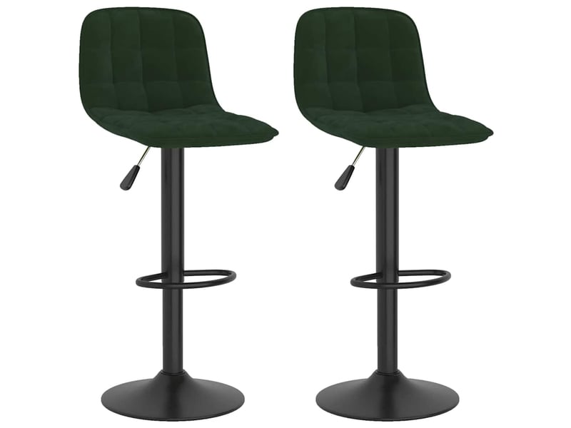  Lot de 2 tabouret de bar, chaise de bar vert foncé velours shl78554  - Conforama A