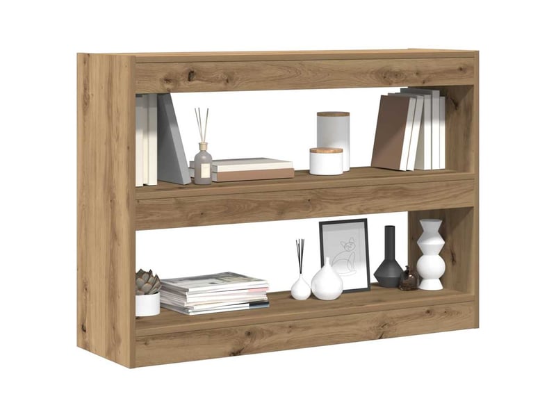 Bibliothèque 2 niveaux, armoire à livres 100 x 30 x 72 cm bois d'ingénierie shl9744 - Conforama C