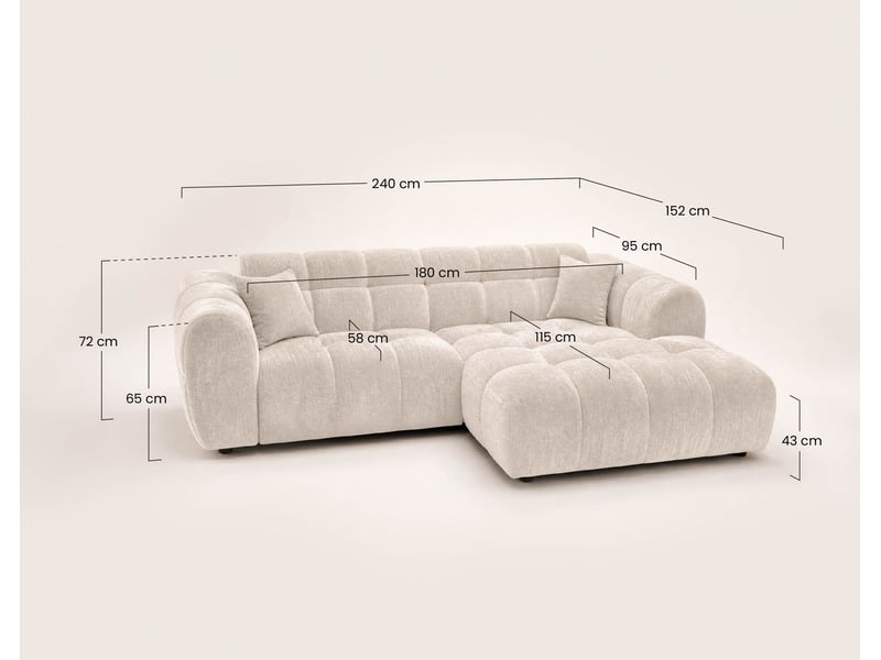  Mini ray - canapé d'angle droit 4 places en tissu texturé - best mobilier - terracotta MINI RAY - Conforama C