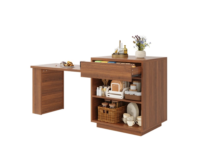  Table à manger extensible 122 à 194,5 cm avec rangements evryae  - Conforama A