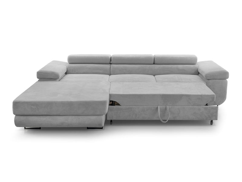  Canapé d’angle en velours côtelé arborio 280 cm gris clair g Arborio - Conforama C