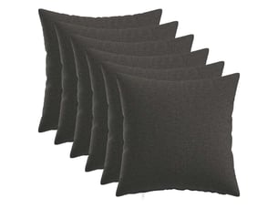 Lot de 6 housses de coussin heerlen gris foncé 45 x 45 cm tissu cf49637