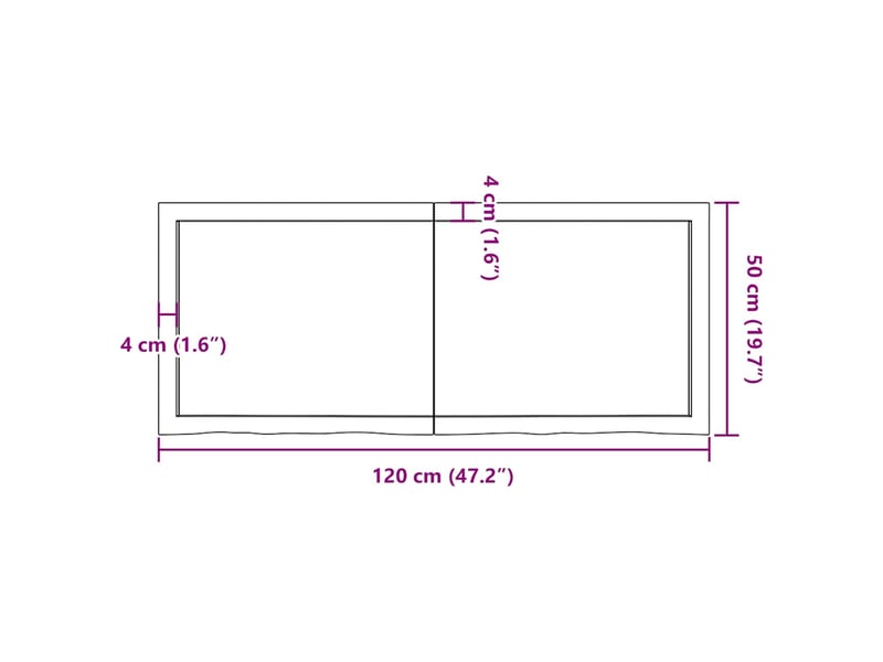  Comptoir de salle de bain, plan de travail marron foncé bois massif traité cf65870  - Conforama E