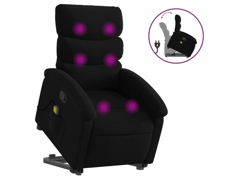 Fauteuil de massage inclinable, fauteuil relax noir tissu shl79873 - Conforama A