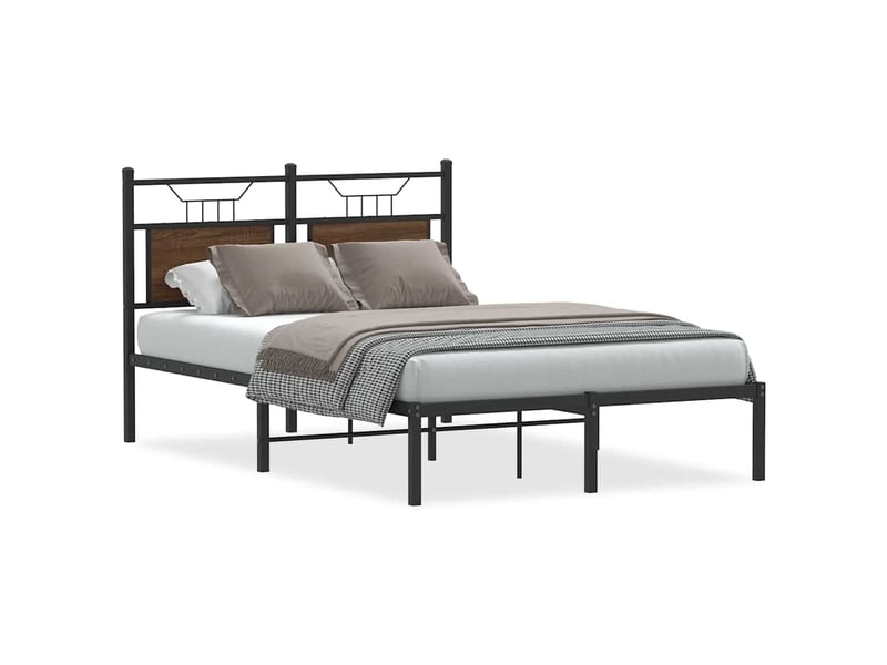  Lit double- lit adulte -  cadre de lit sans matelas chêne marron 120x190 cm  - Conforama A