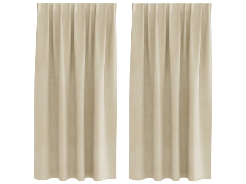  Lot de 2 rideaux, rideaux de fenêtre crème 140 x 175 cm velours cf44019  - Conforama A