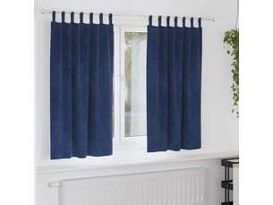 Lot de 2 rideaux, rideaux de fenêtre bleu foncé 140 x 175 cm velours cf43990
