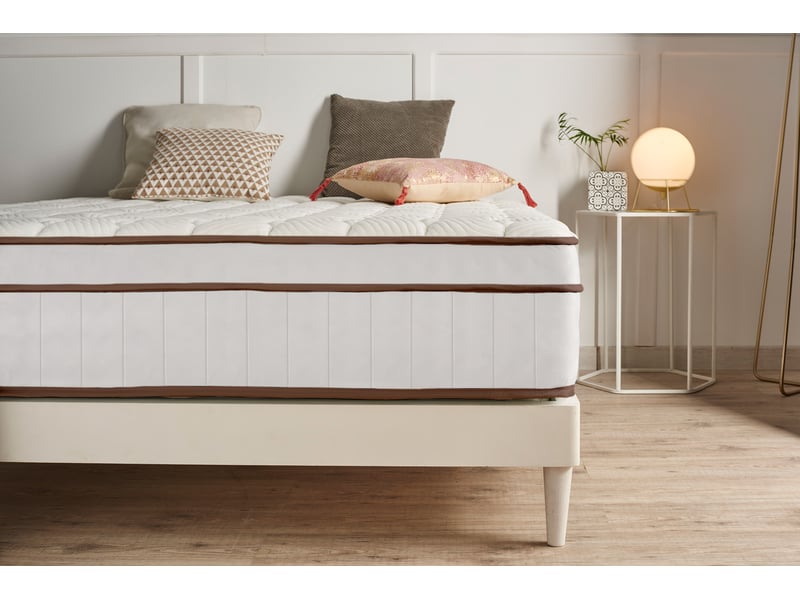 Matelas ressorts ensachés hybrid blanc 30 cm - 150x180 cm - fermeté élevée- moonia - Conforama C