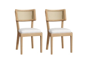 Lot de 2 chaises en bois massif coloris bois clair