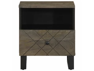 Table de chevet - cabinet de chevet - table de nuit noir 40x33x46 cm bois de manguier solide