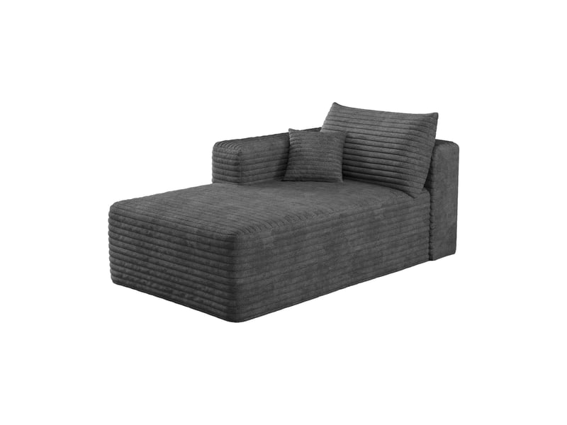 Canapé convertible gris foncé méridienne gauche, petit canapé lit tissu compact pour salon, 151x90x58cm - Conforama A