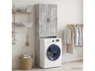Armoire de toilette, meuble de toilette utrecht gris béton 66x25.5x190 cm